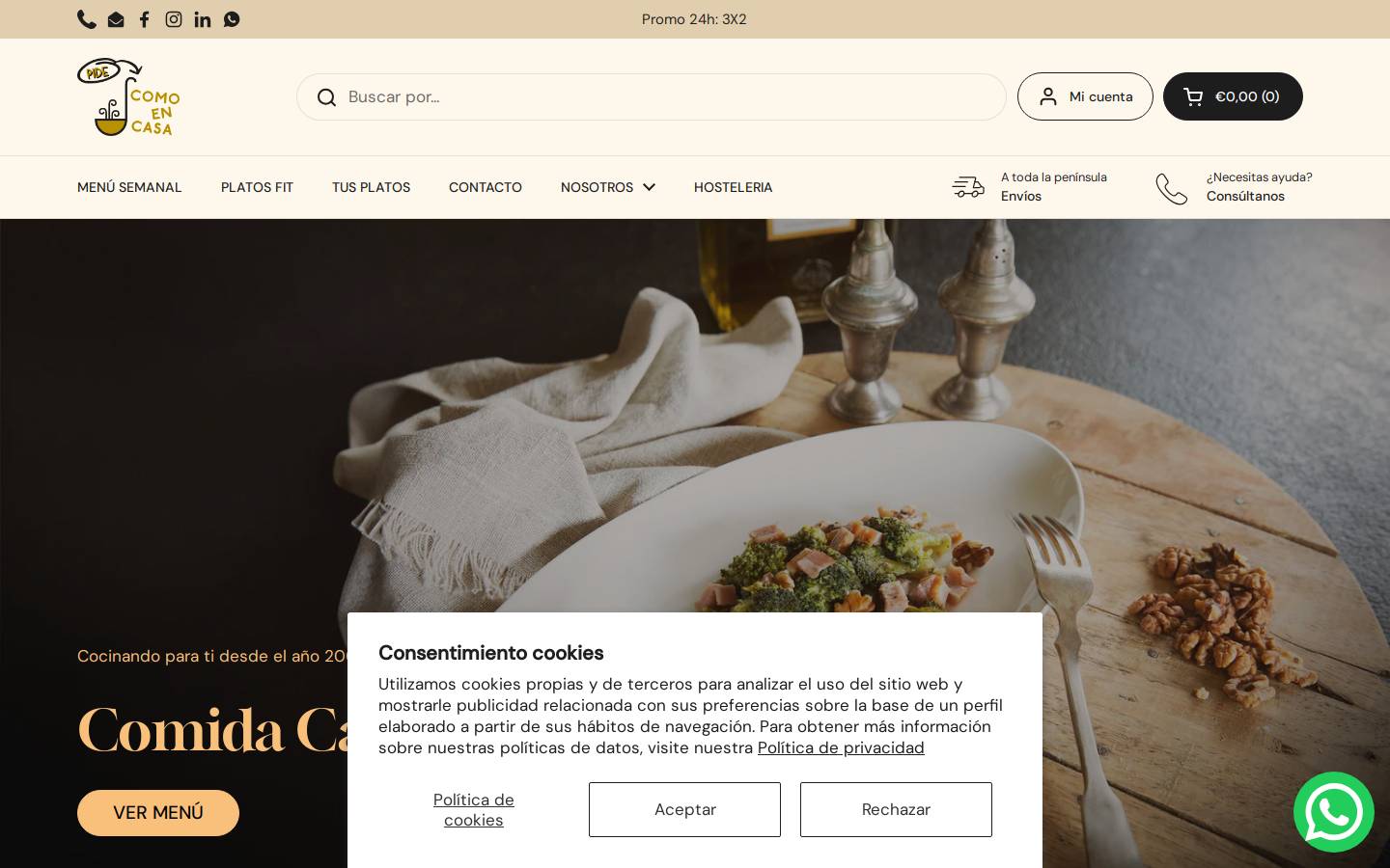 pidecomoencasa.com homepage screenshot