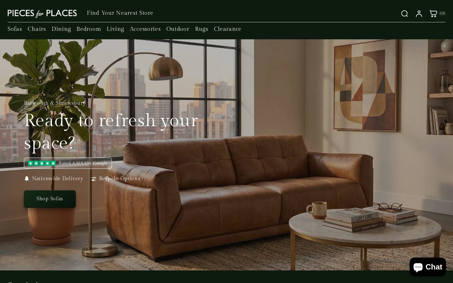 piecesforplaces.co.uk homepage screenshot
