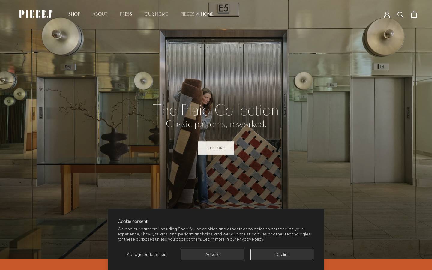 pieceshome.com homepage screenshot