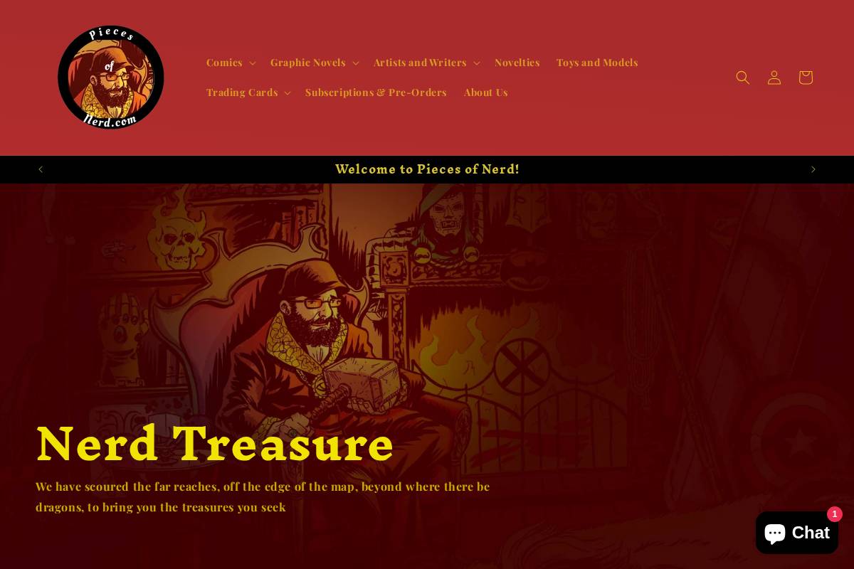 Piecesofnerd homepage screenshot