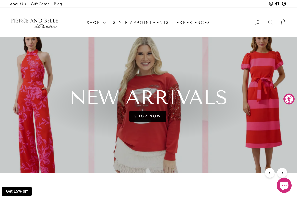 Pierce and Belle at Home homepage screenshot