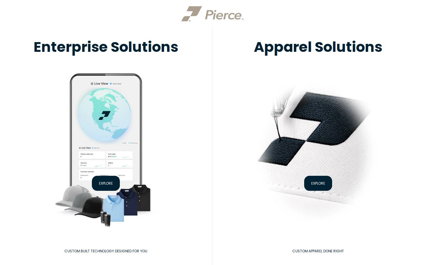 pierceapparel.com homepage screenshot