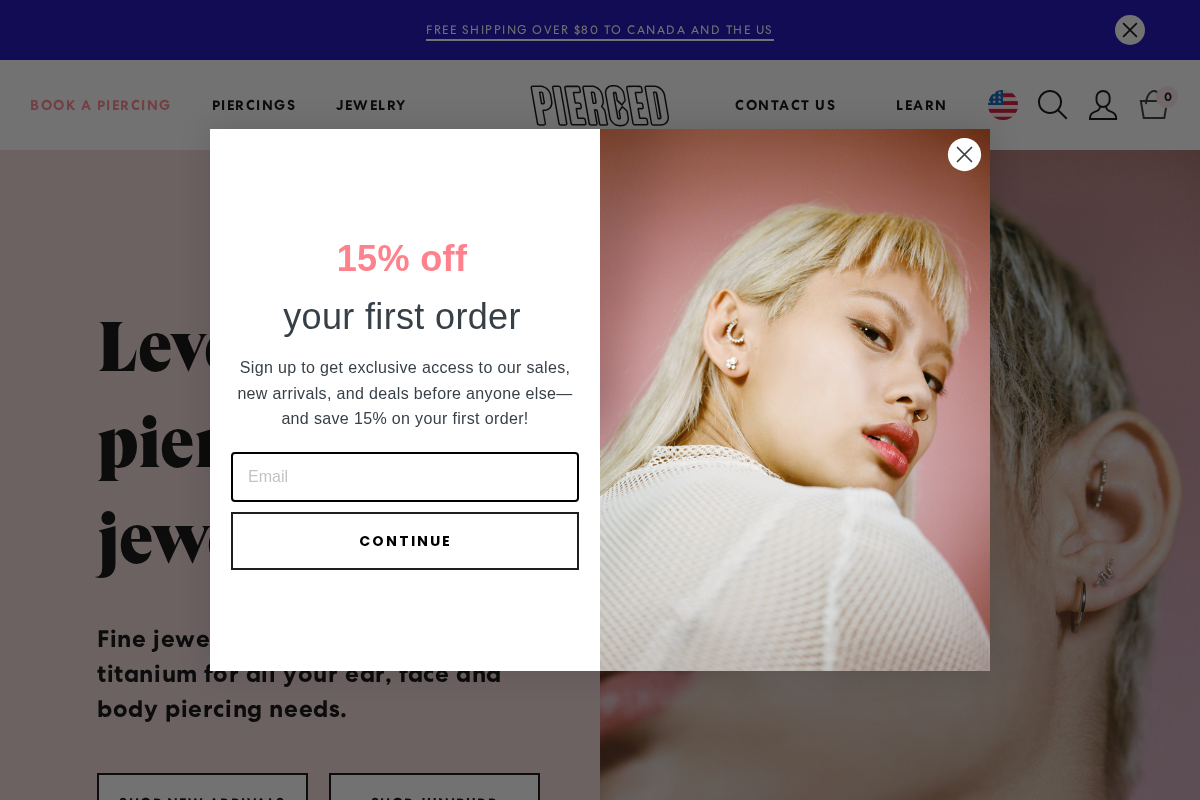 Pierced homepage screenshot