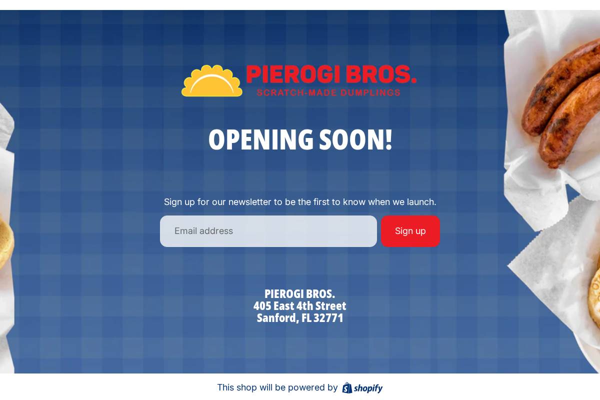 pierogibros.com homepage screenshot