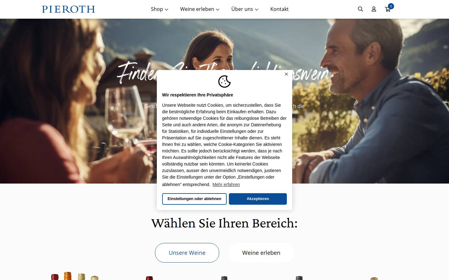 Pieroth Ltd homepage screenshot