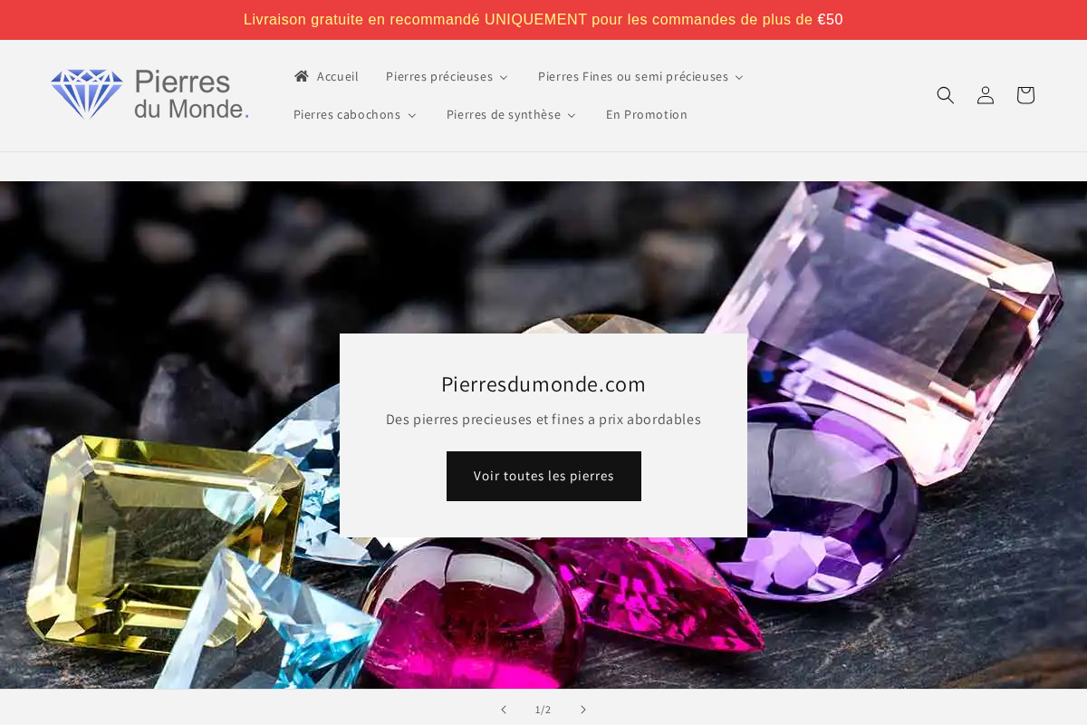 pierresdumonde.com homepage screenshot