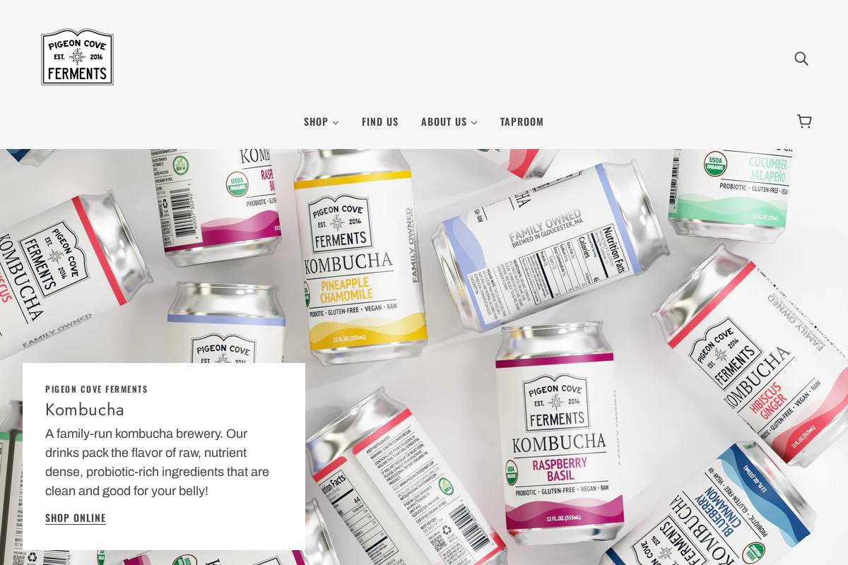 pigeoncoveferments.com homepage screenshot