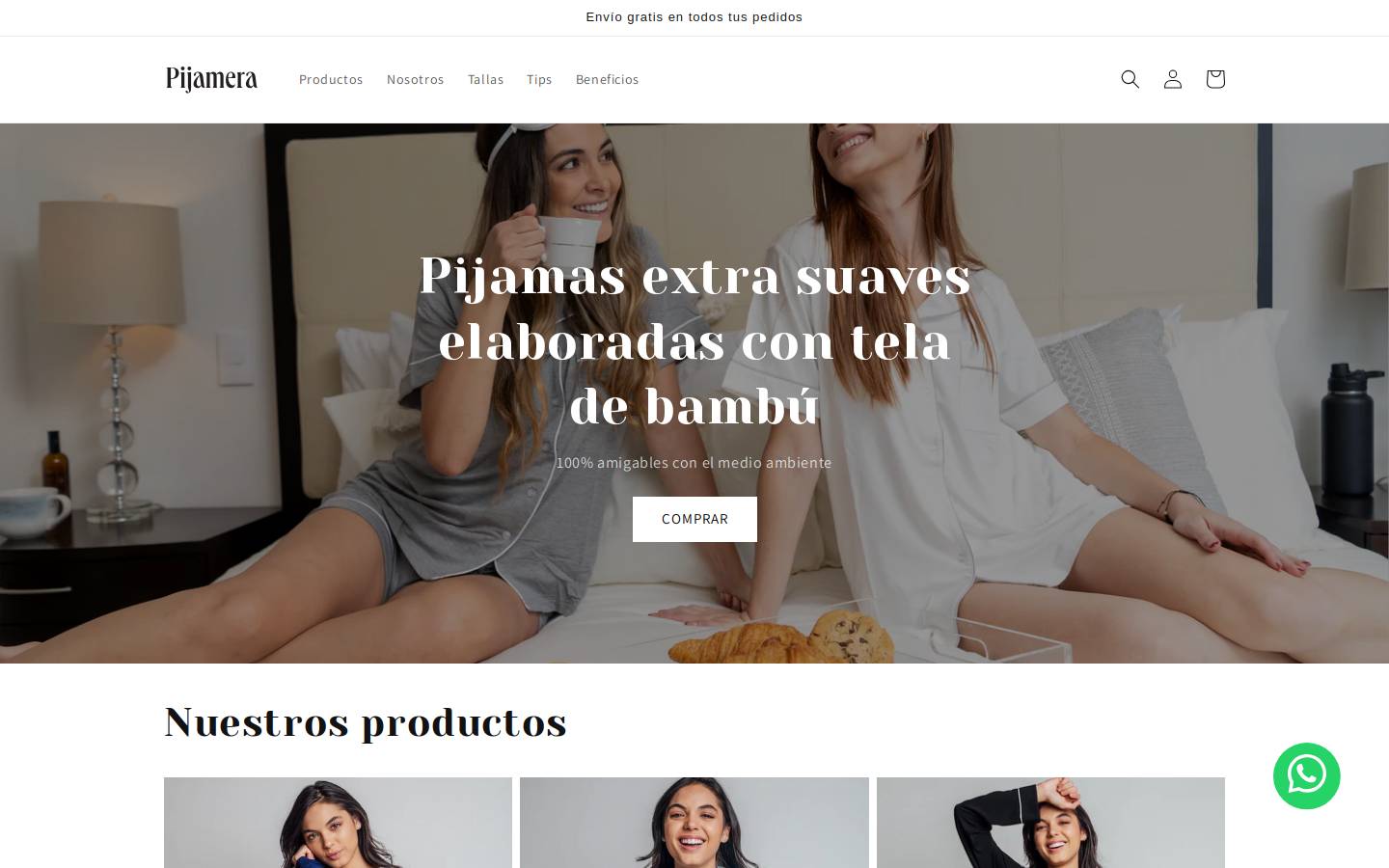 pijamera.com homepage screenshot