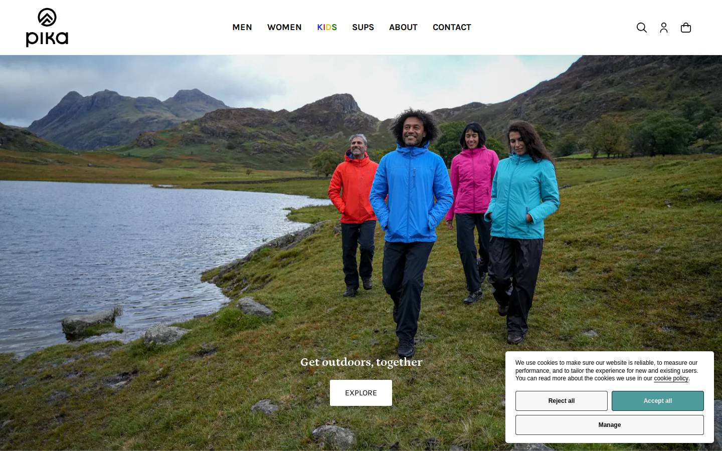 pika-outdoor.com homepage screenshot