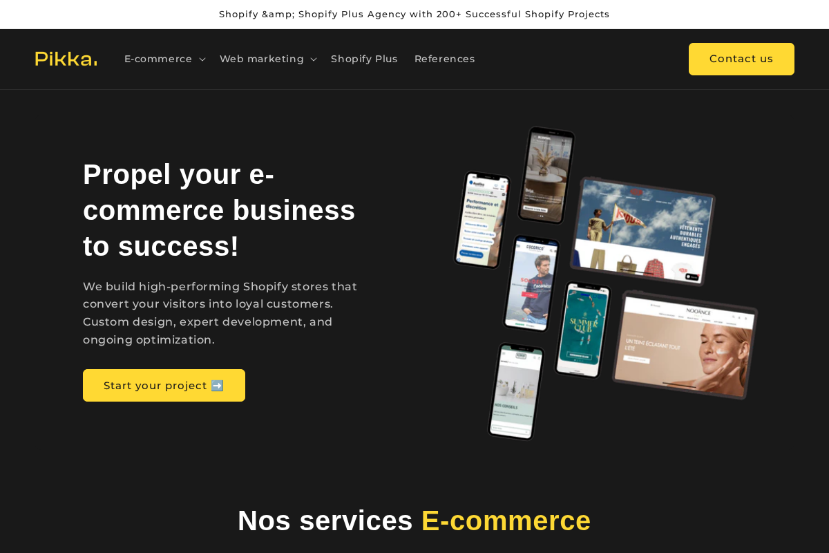 Pikka homepage screenshot