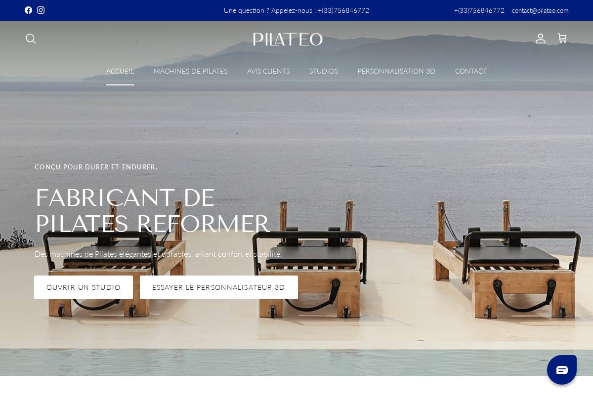 pilateo.fr homepage screenshot