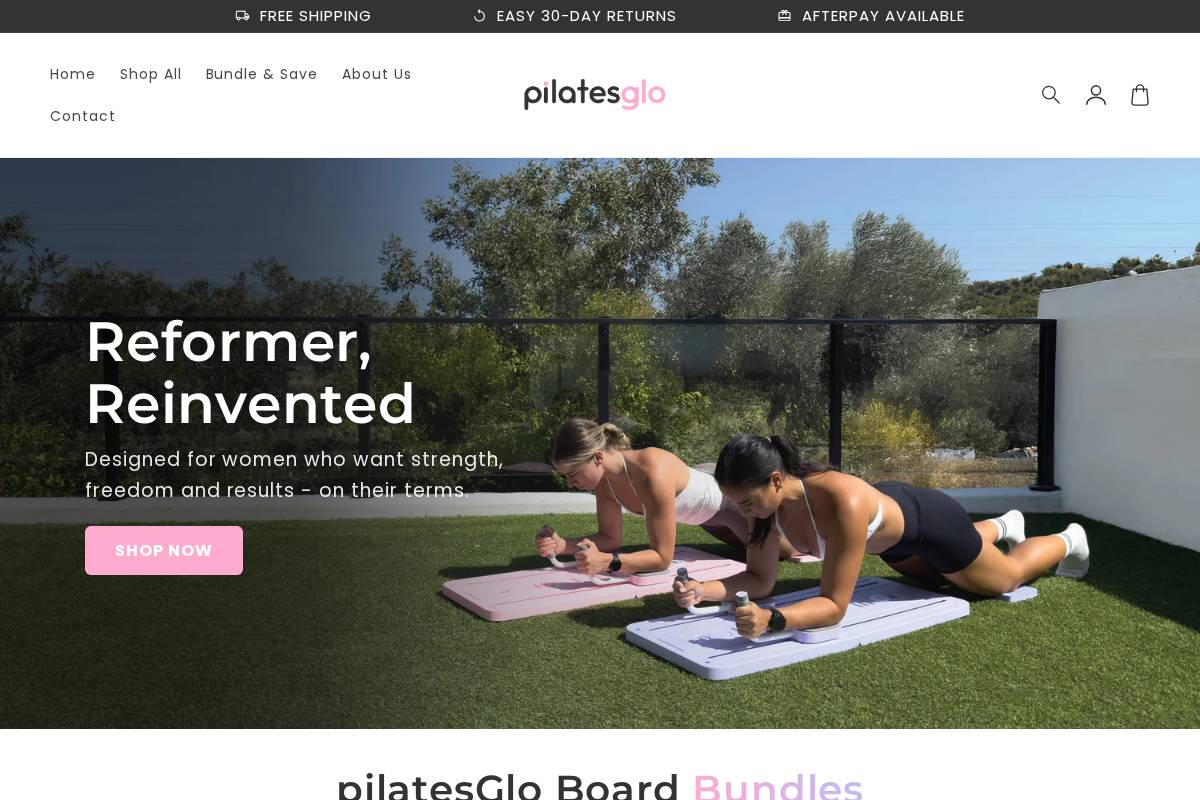 pilatesglo.com.au homepage screenshot