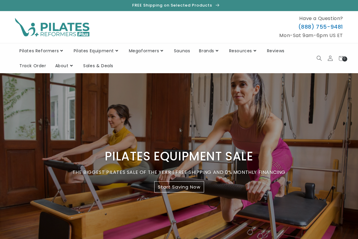 Pilatesreformersplus homepage screenshot