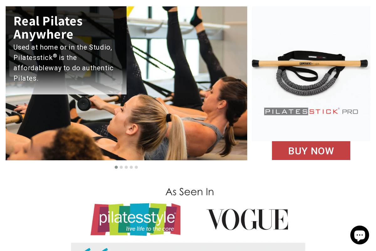 pilatesstick.com homepage screenshot