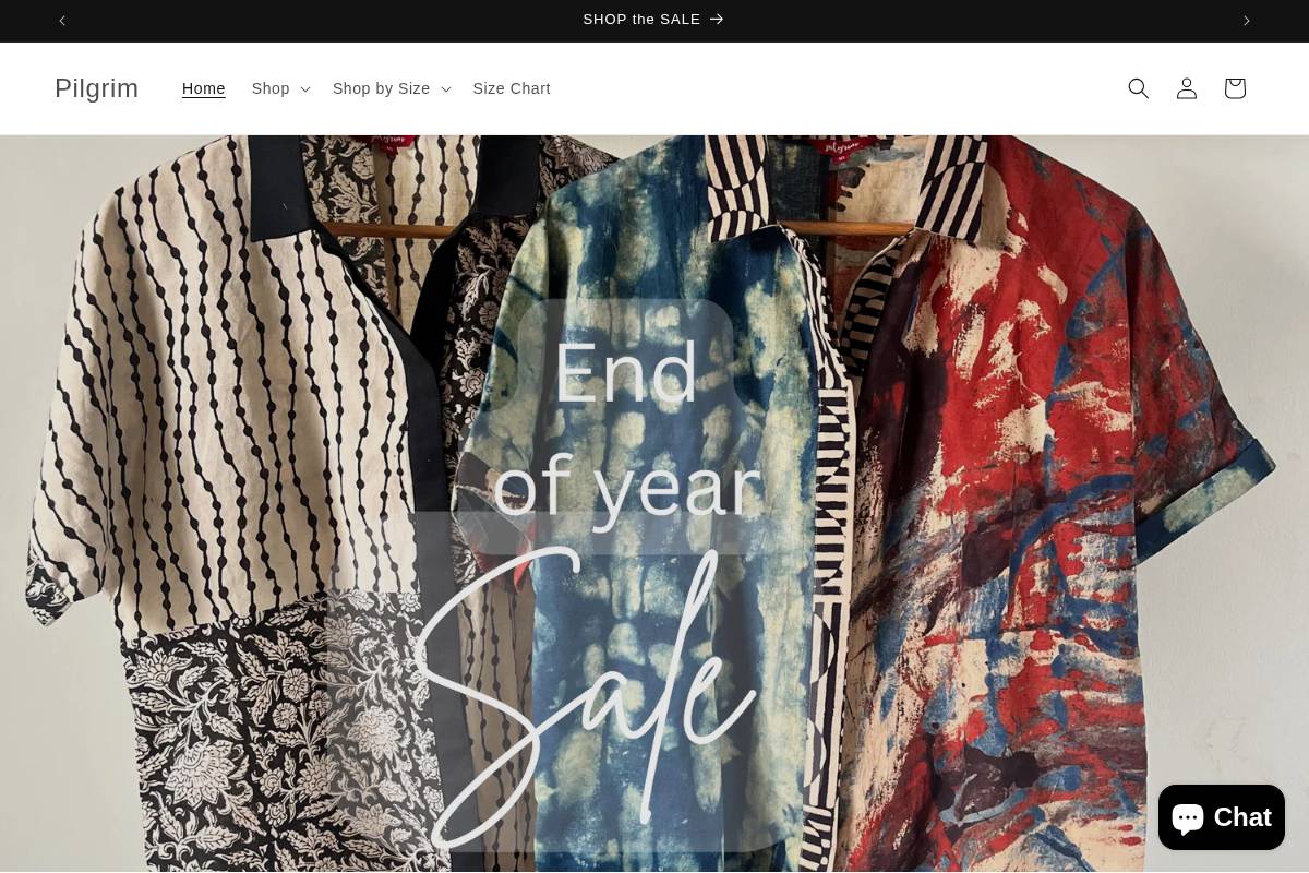 Pilgrim Jewellery homepage screenshot