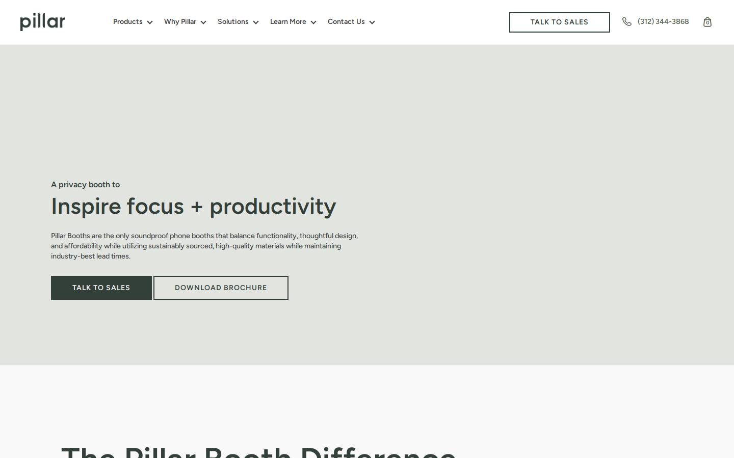 pillarbooth.com homepage screenshot