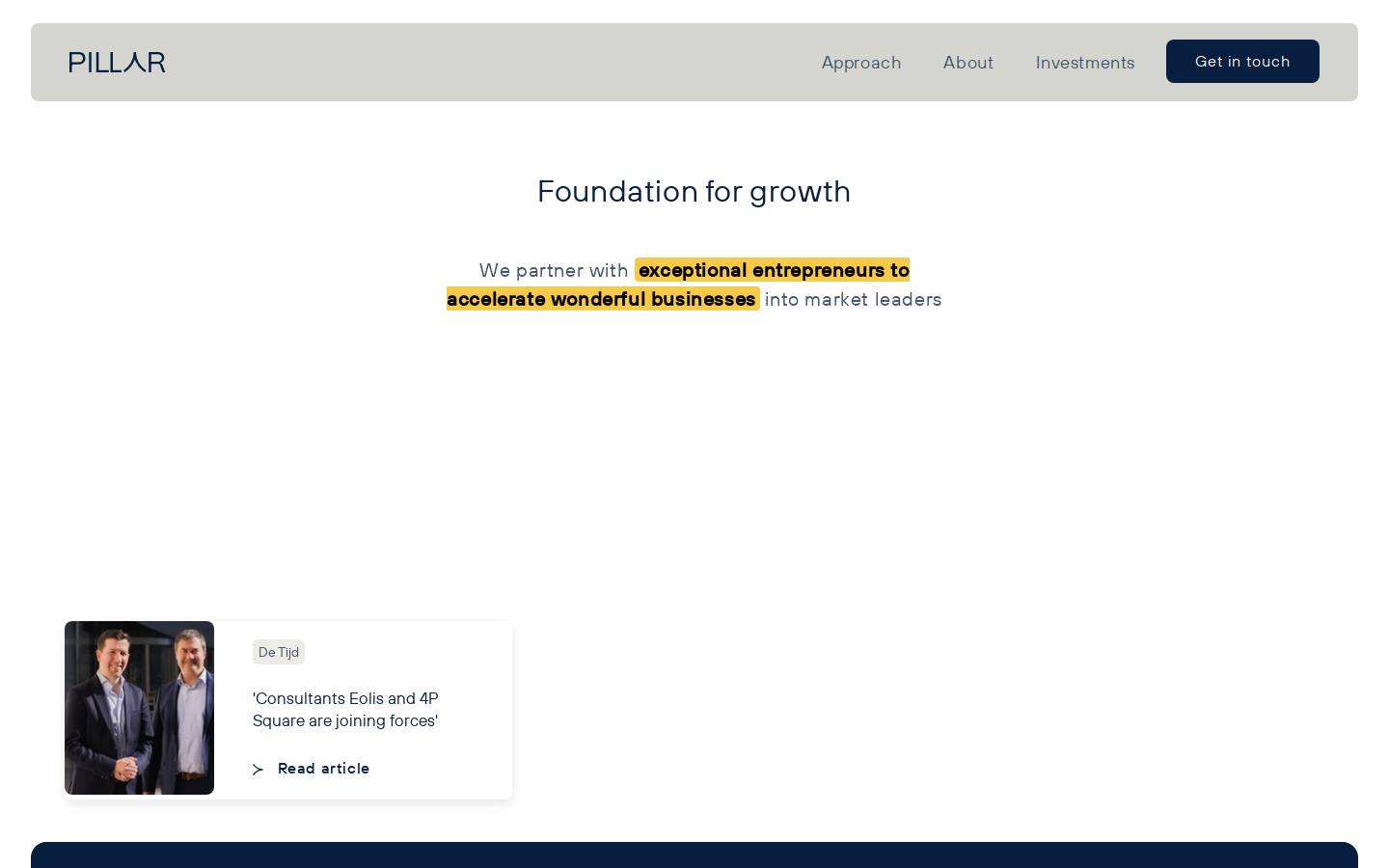 pillarpartners.com homepage screenshot
