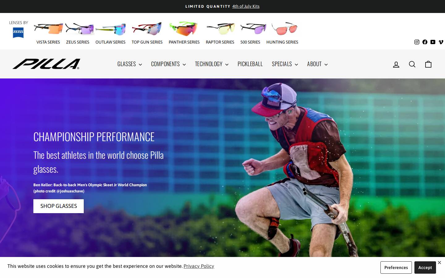pillasport.com homepage screenshot