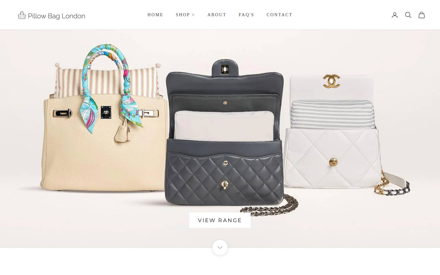 pillowbaglondon.com homepage screenshot