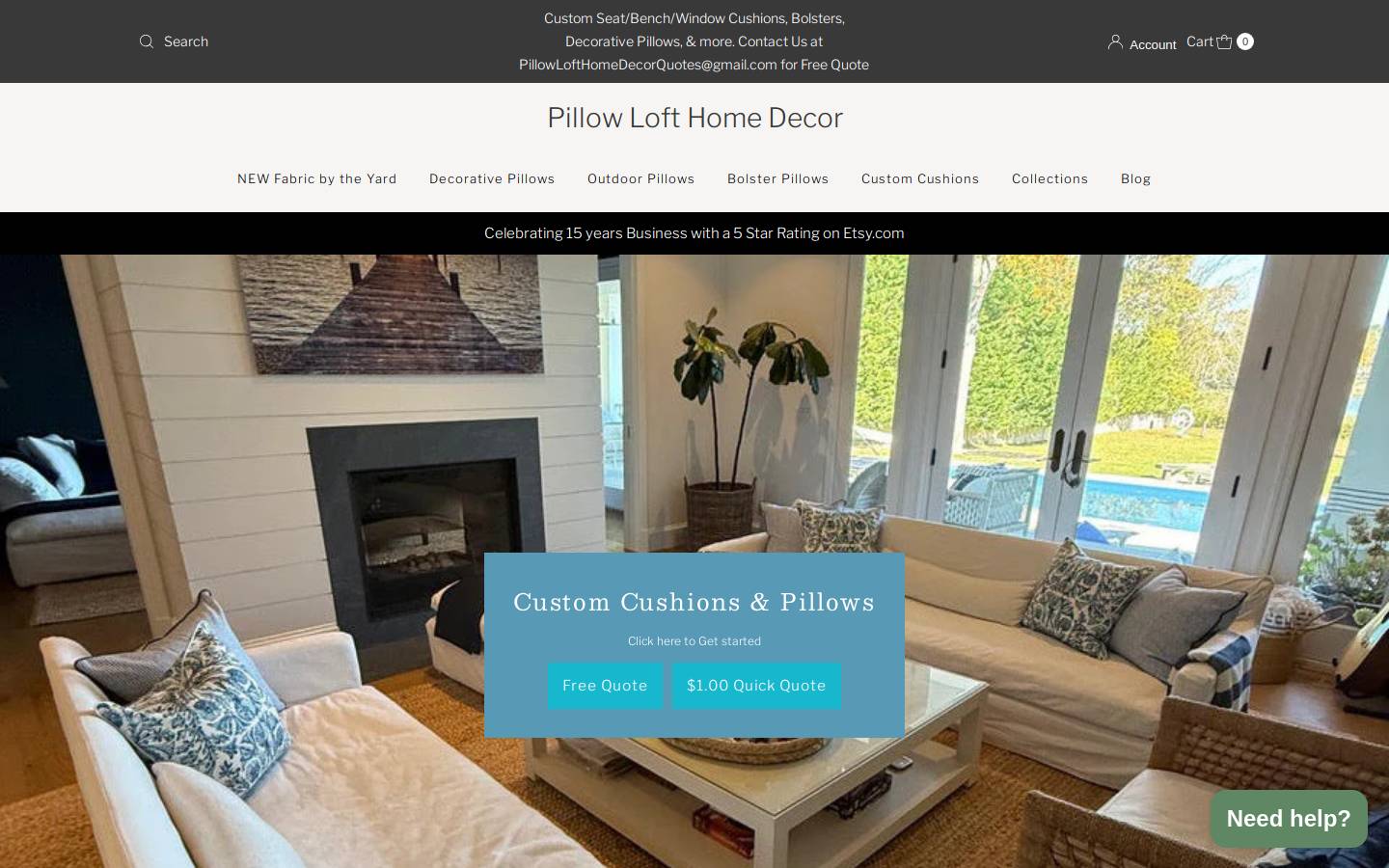 pillowloft.com homepage screenshot