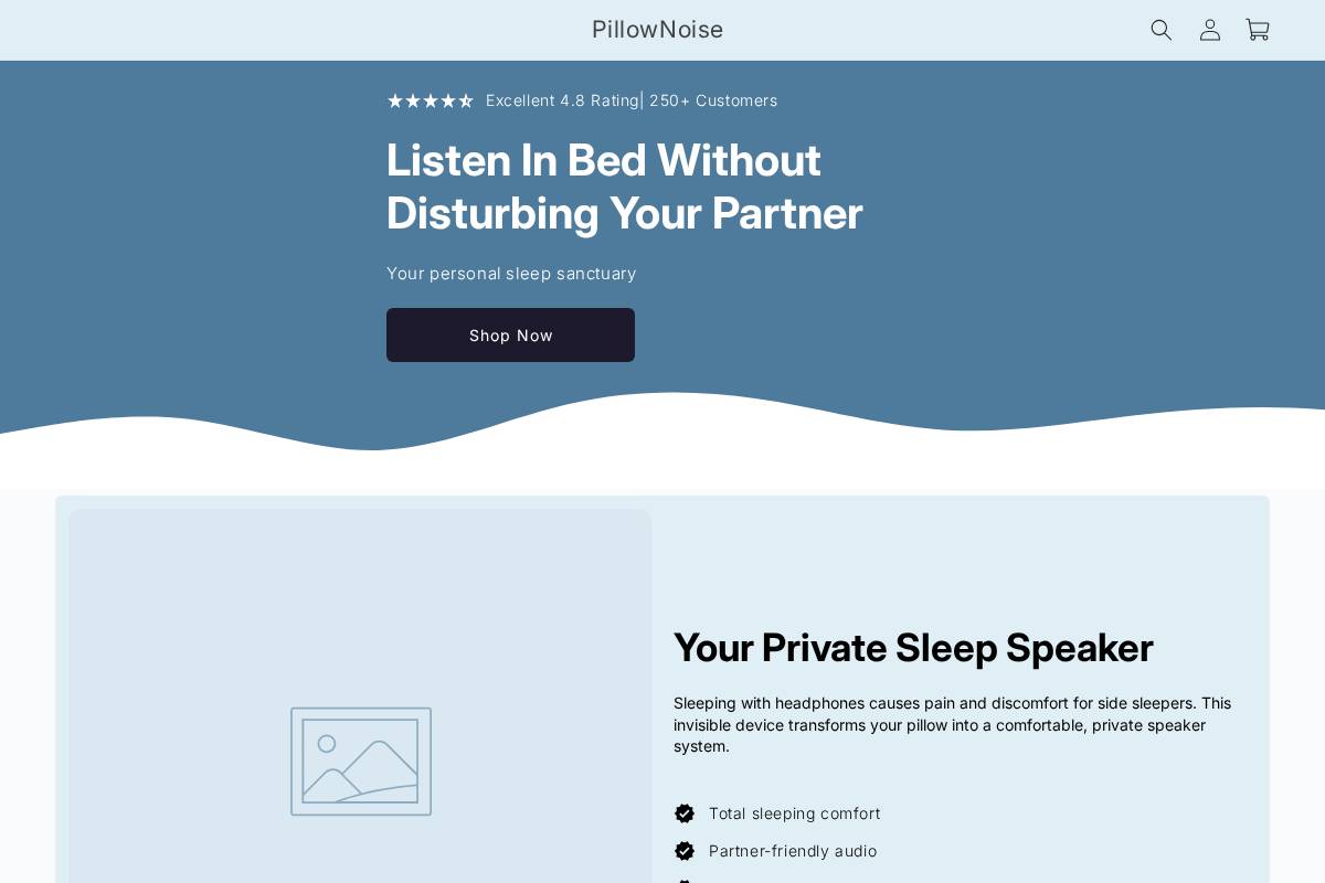 pillownoise.com homepage screenshot