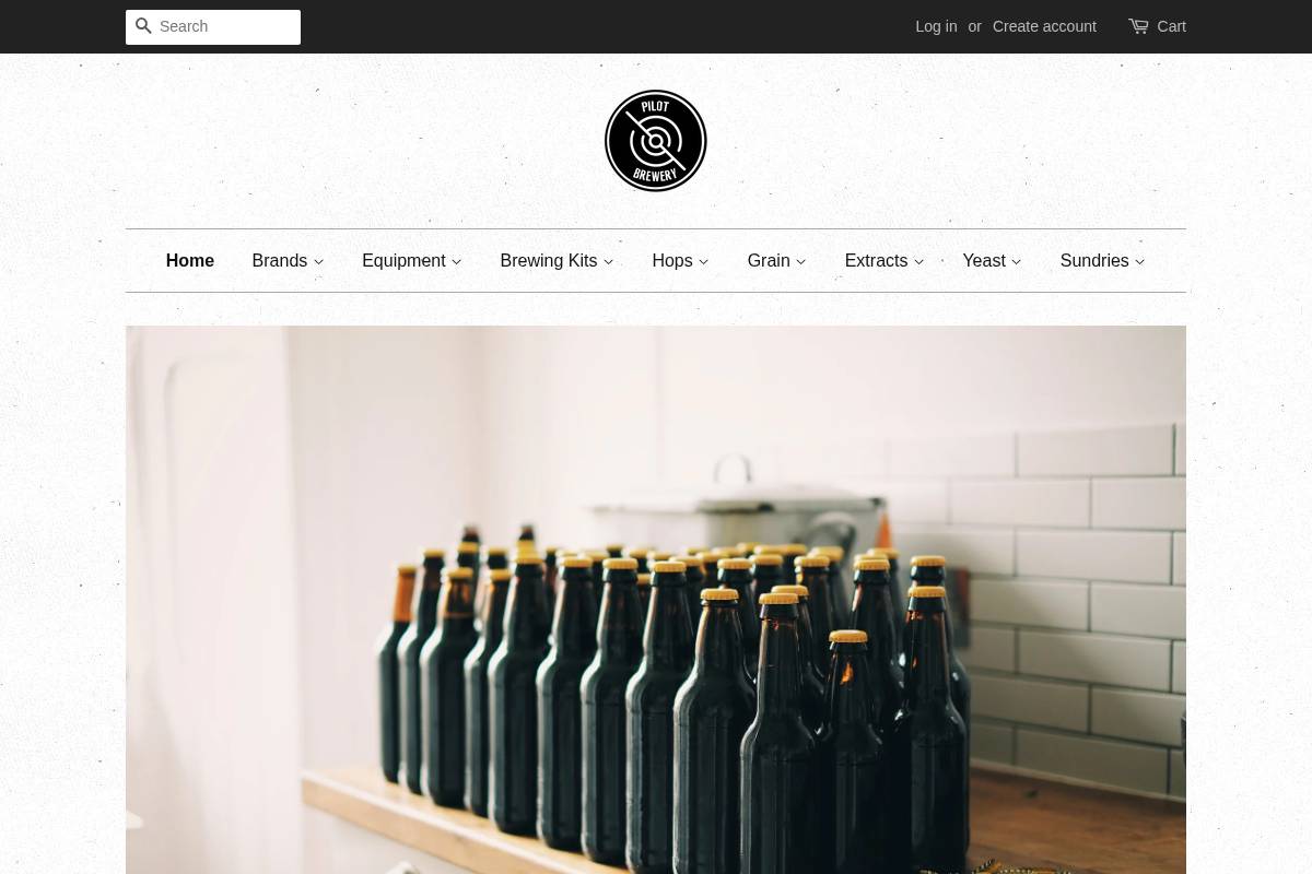 pilotbrewingsupply.com homepage screenshot