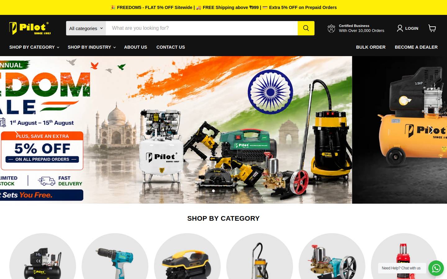 pilottools.in homepage screenshot