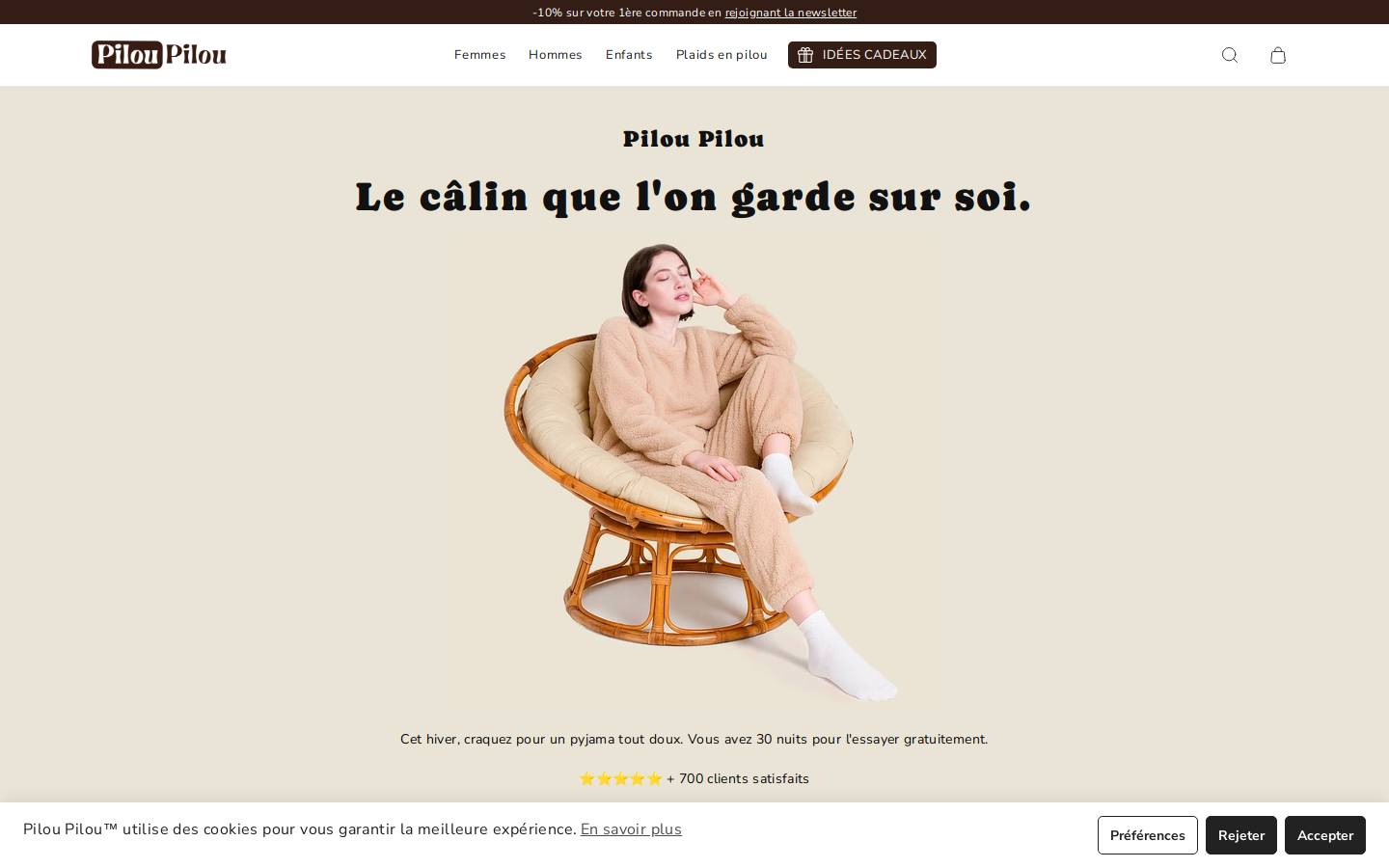 Pilou Pilou homepage screenshot