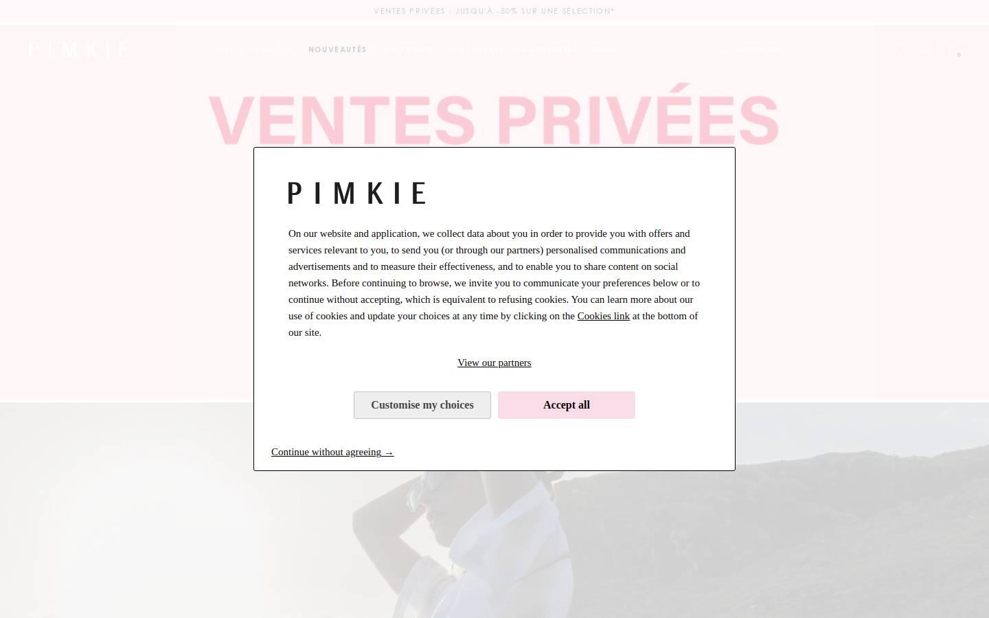 Pimkie homepage screenshot