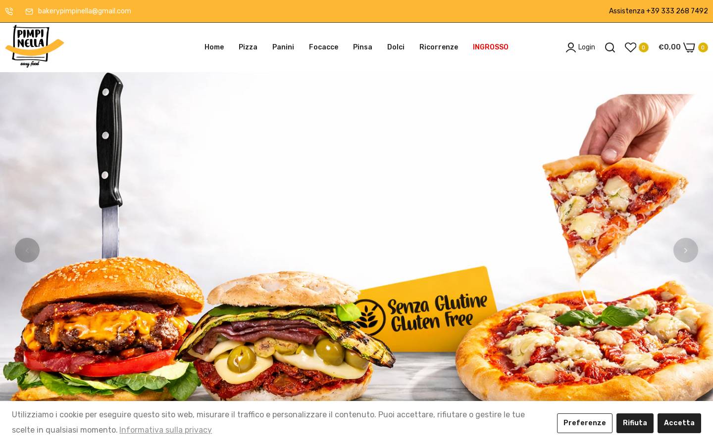 pimpinellafood.it homepage screenshot