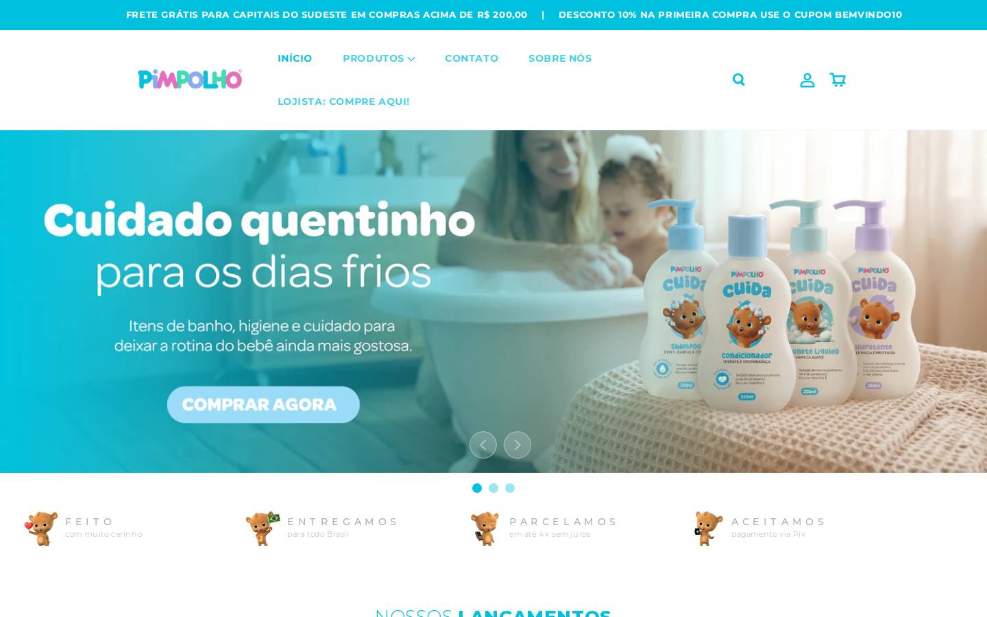 pimpolho.com.br homepage screenshot