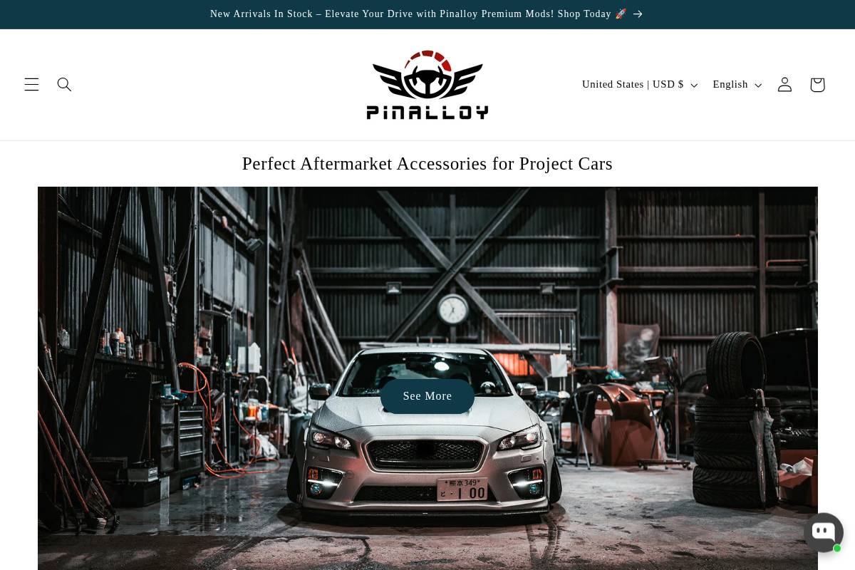 Pinalloy homepage screenshot