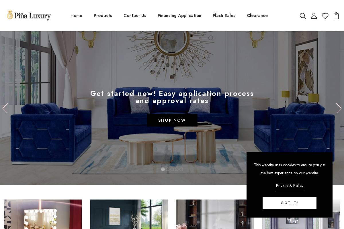 pinaluxury.net homepage screenshot