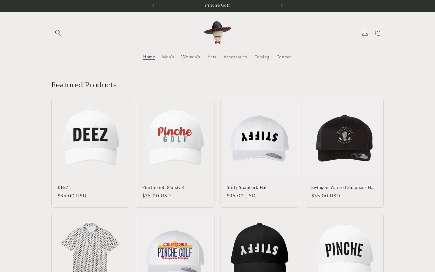 pinchegolf.com homepage screenshot