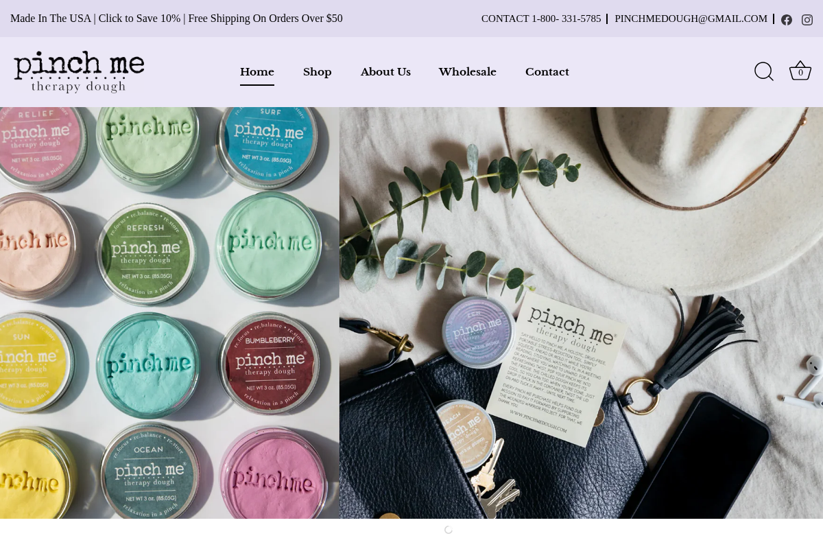 Pinch Me Therapy Dough homepage screenshot