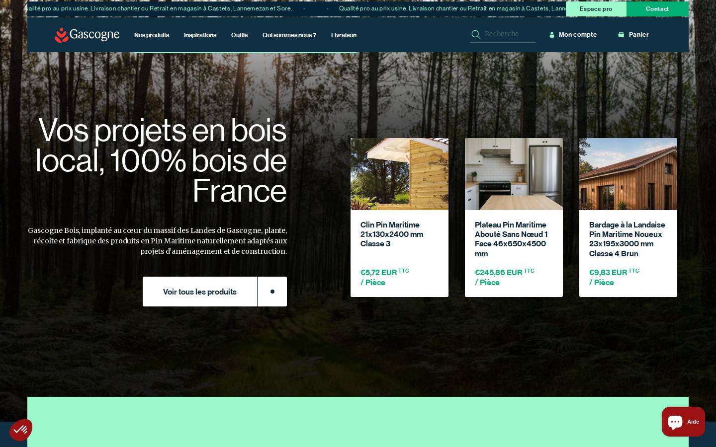pindegascogne.fr homepage screenshot