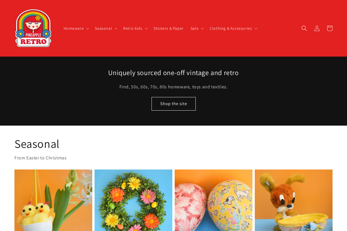 Pineapple Retro homepage screenshot