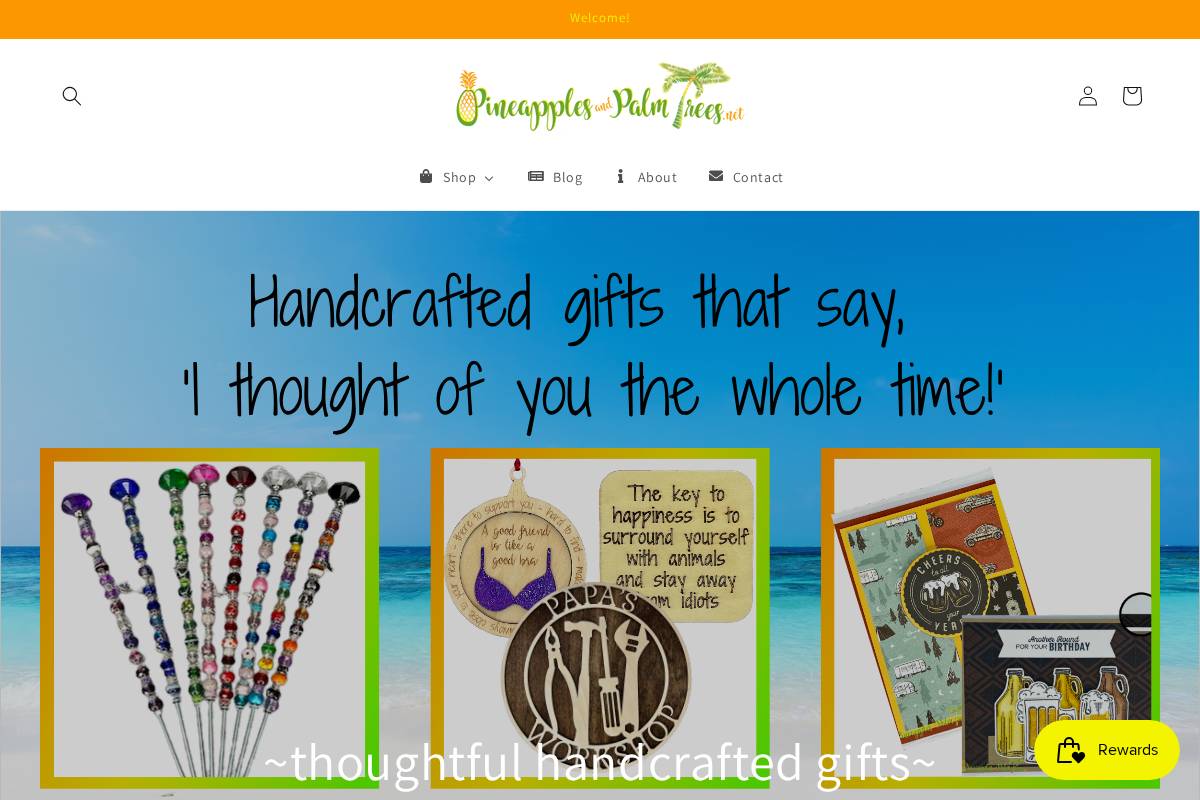 pineapplesandpalmtrees.net homepage screenshot