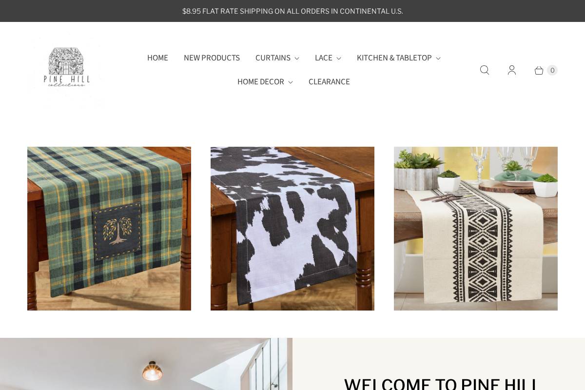pinehillcollections.com homepage screenshot