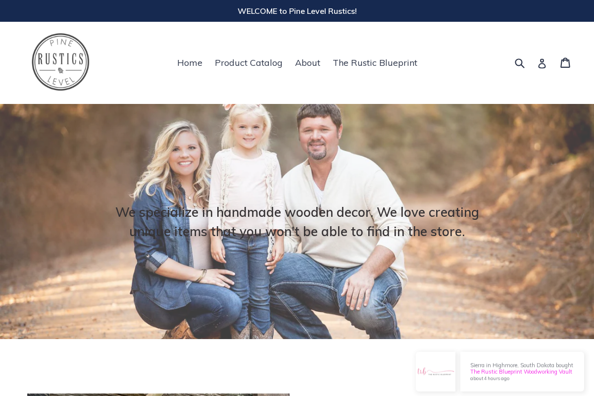 Pine Level Rustics homepage screenshot