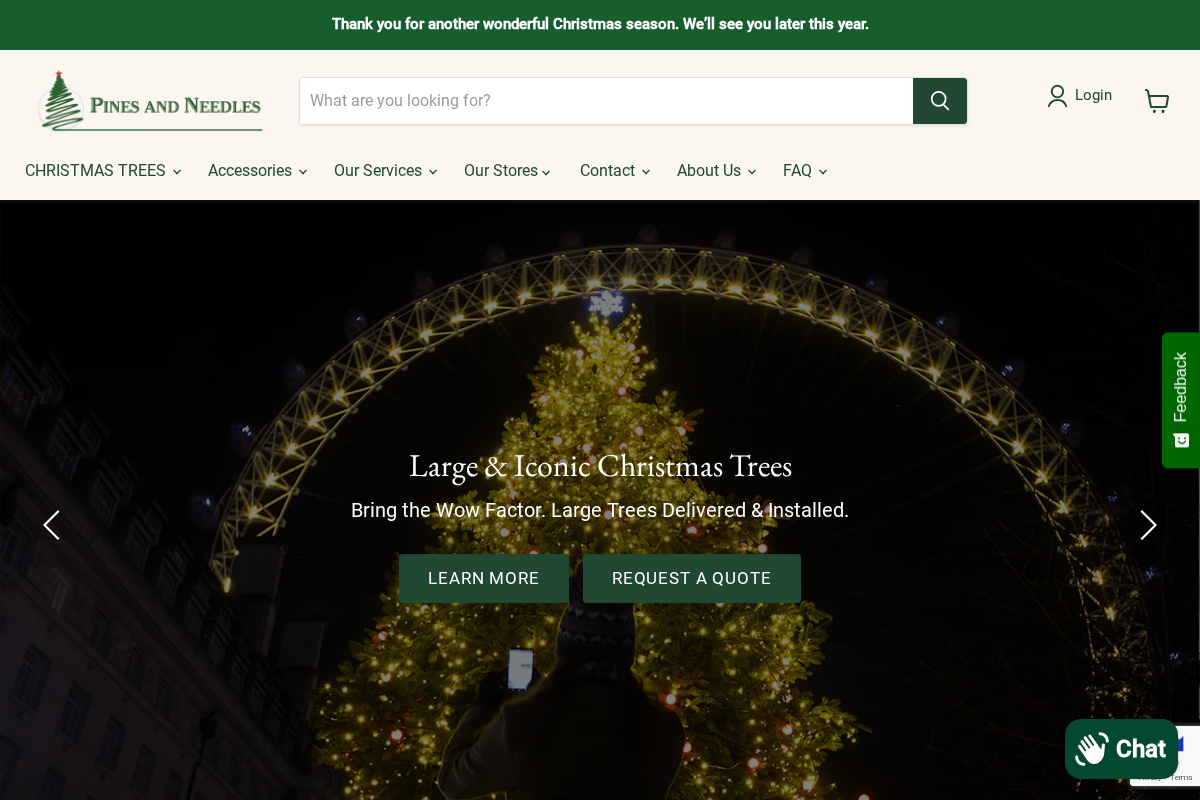 Pinesandneedles homepage screenshot