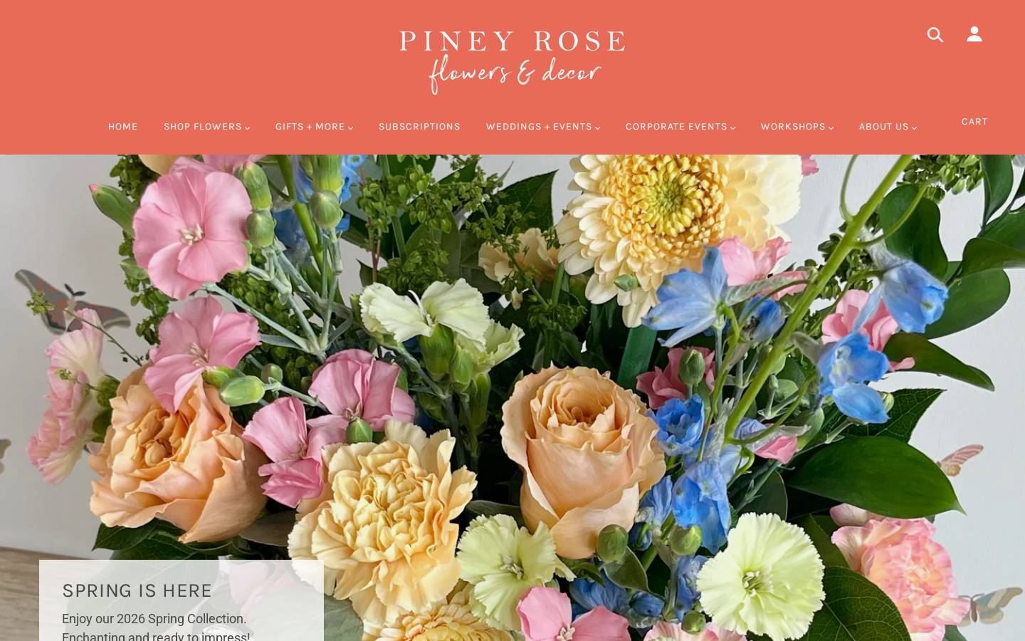 pineyrose.com homepage screenshot