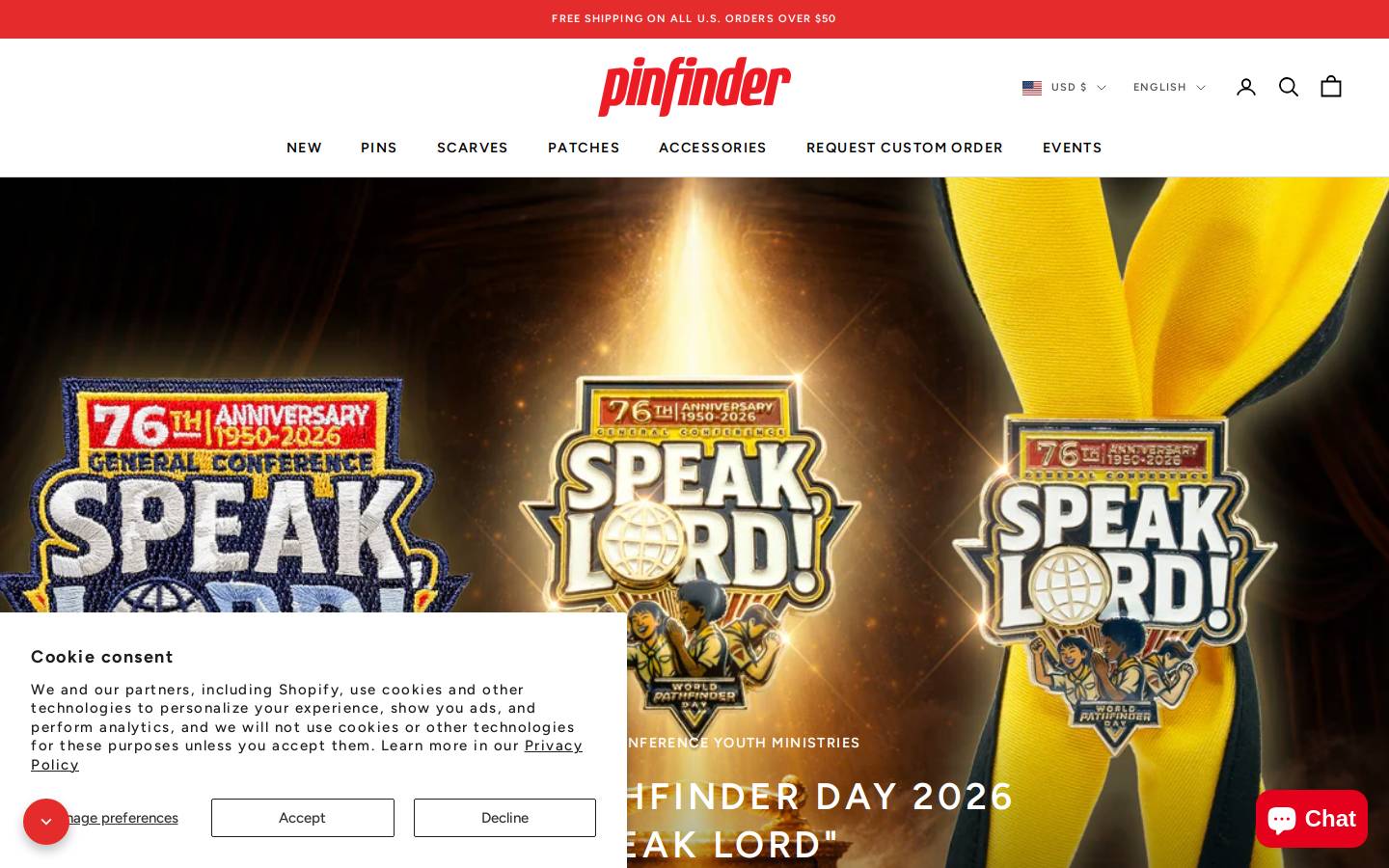 pinfinder.com homepage screenshot