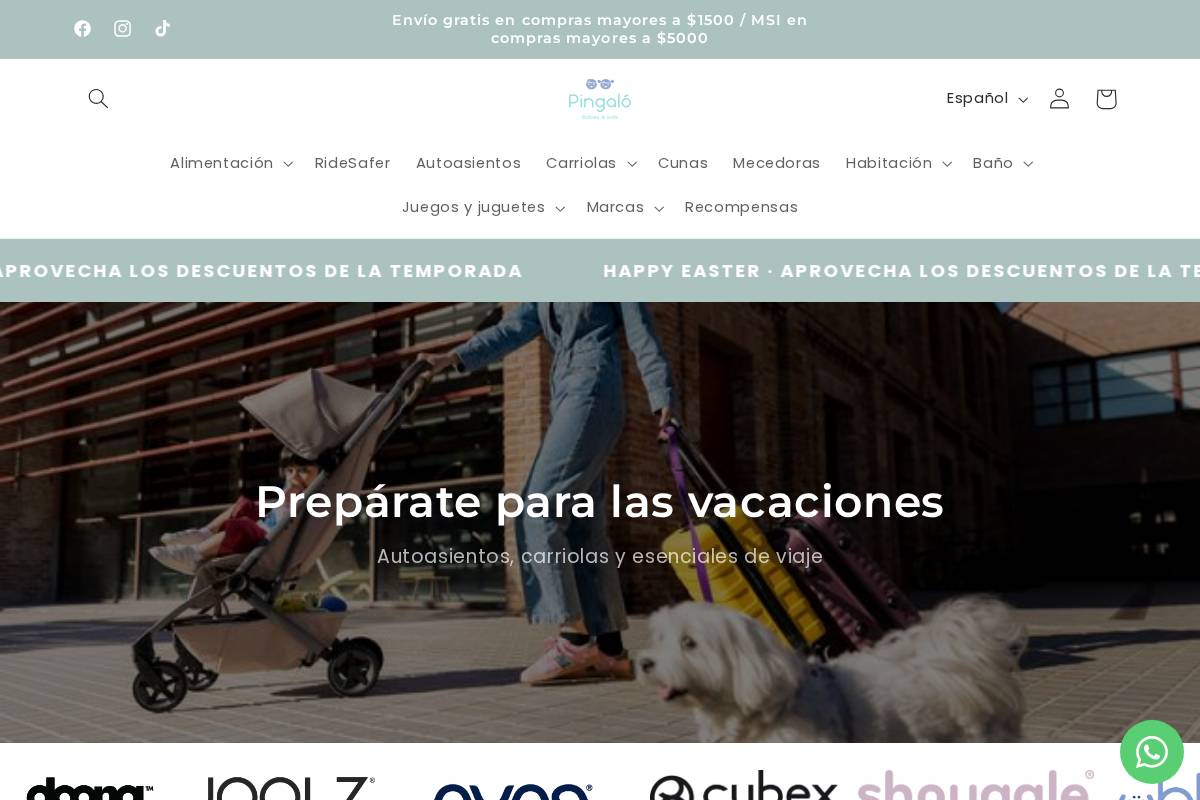 pingalostore.com homepage screenshot