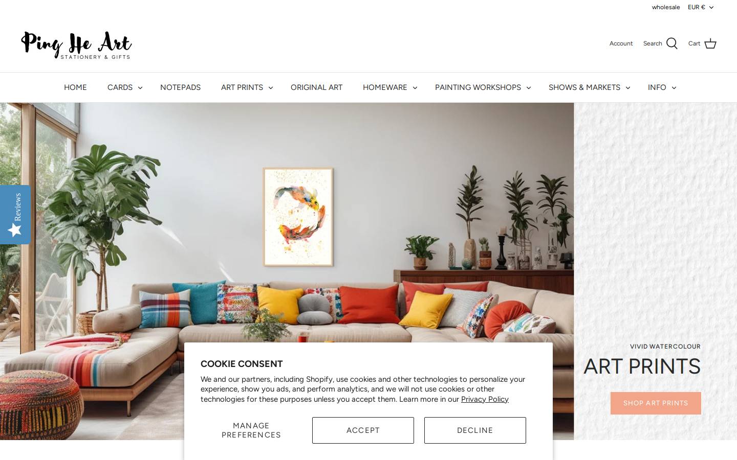 Pinghe homepage screenshot