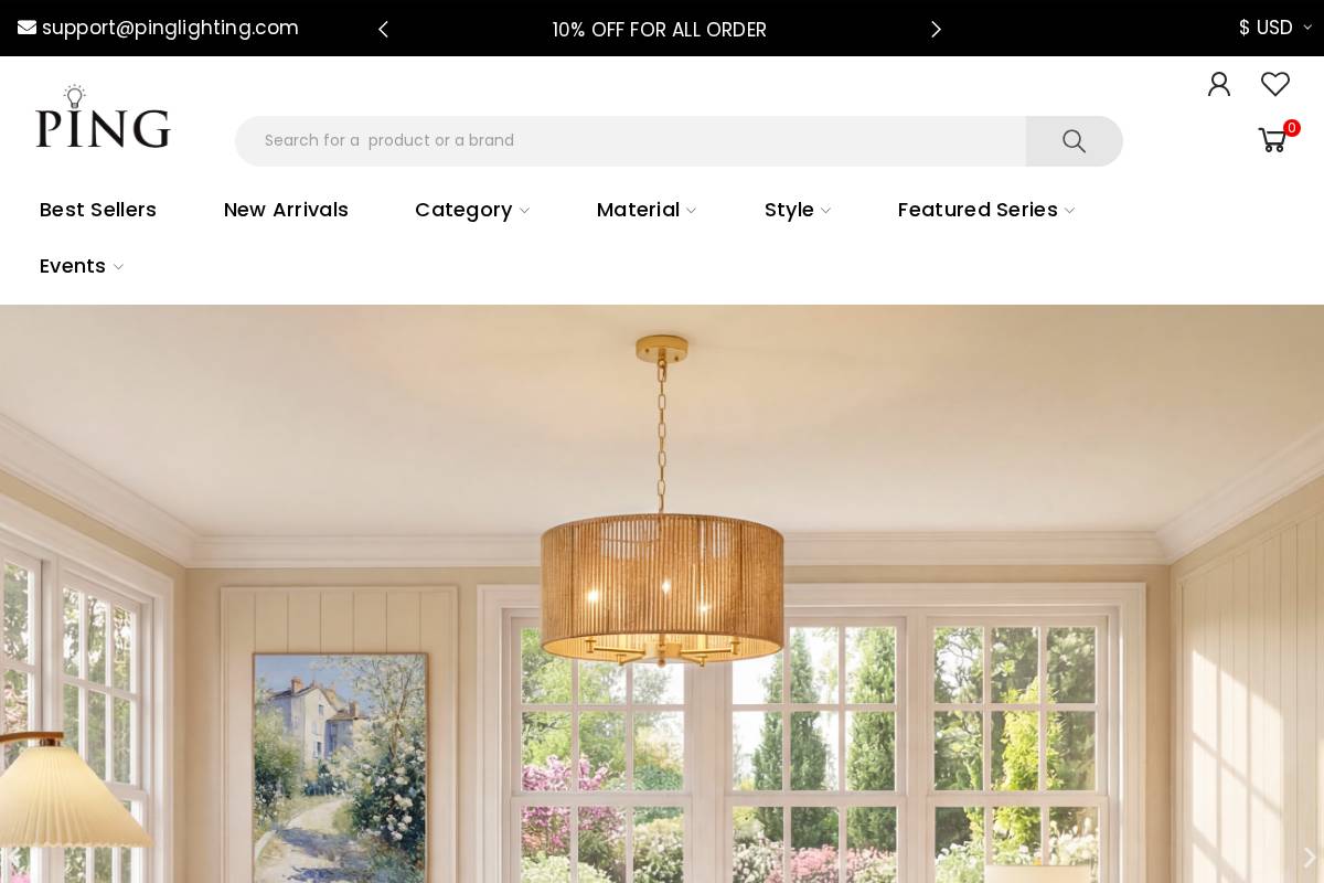 Pinglighting homepage screenshot