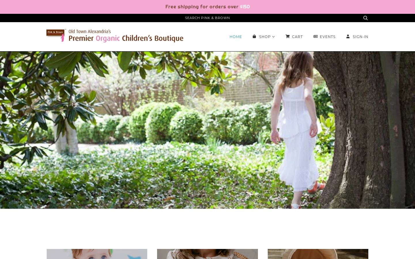 pinkandbrownboutique.com homepage screenshot