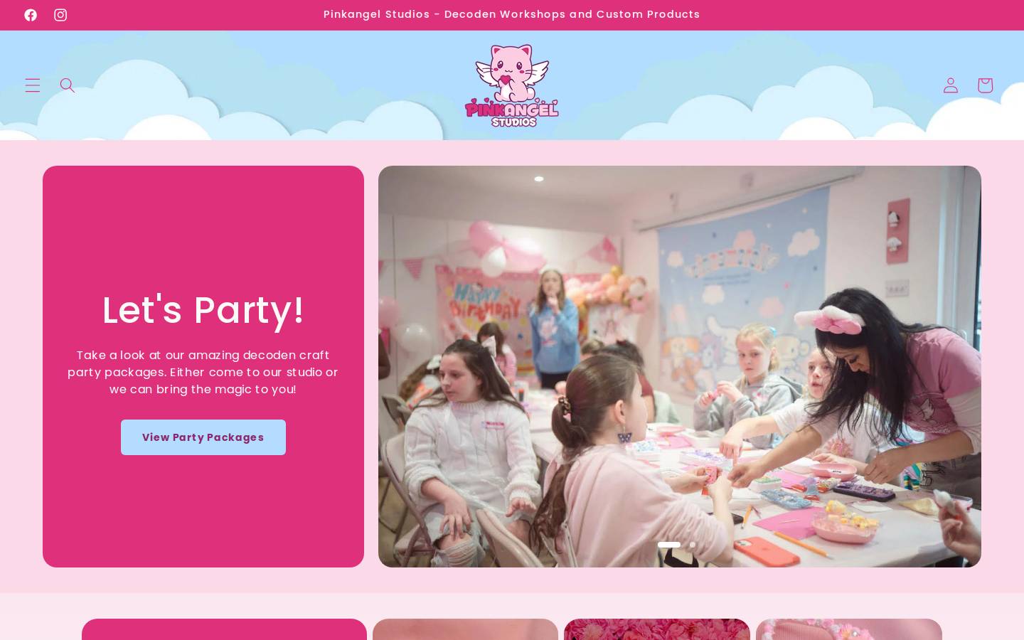 pinkangelstudios.com homepage screenshot