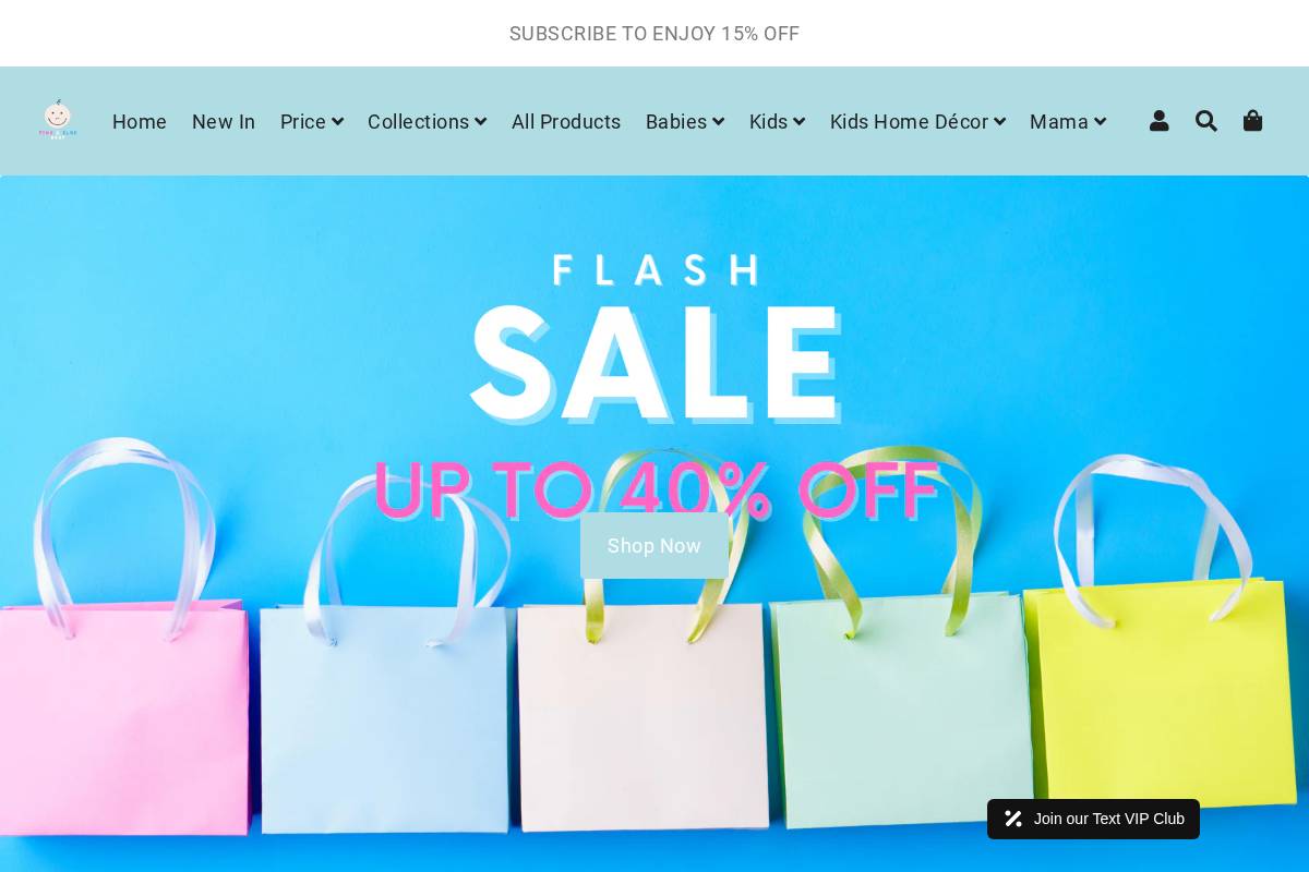 pinkbluebabyshop.com homepage screenshot