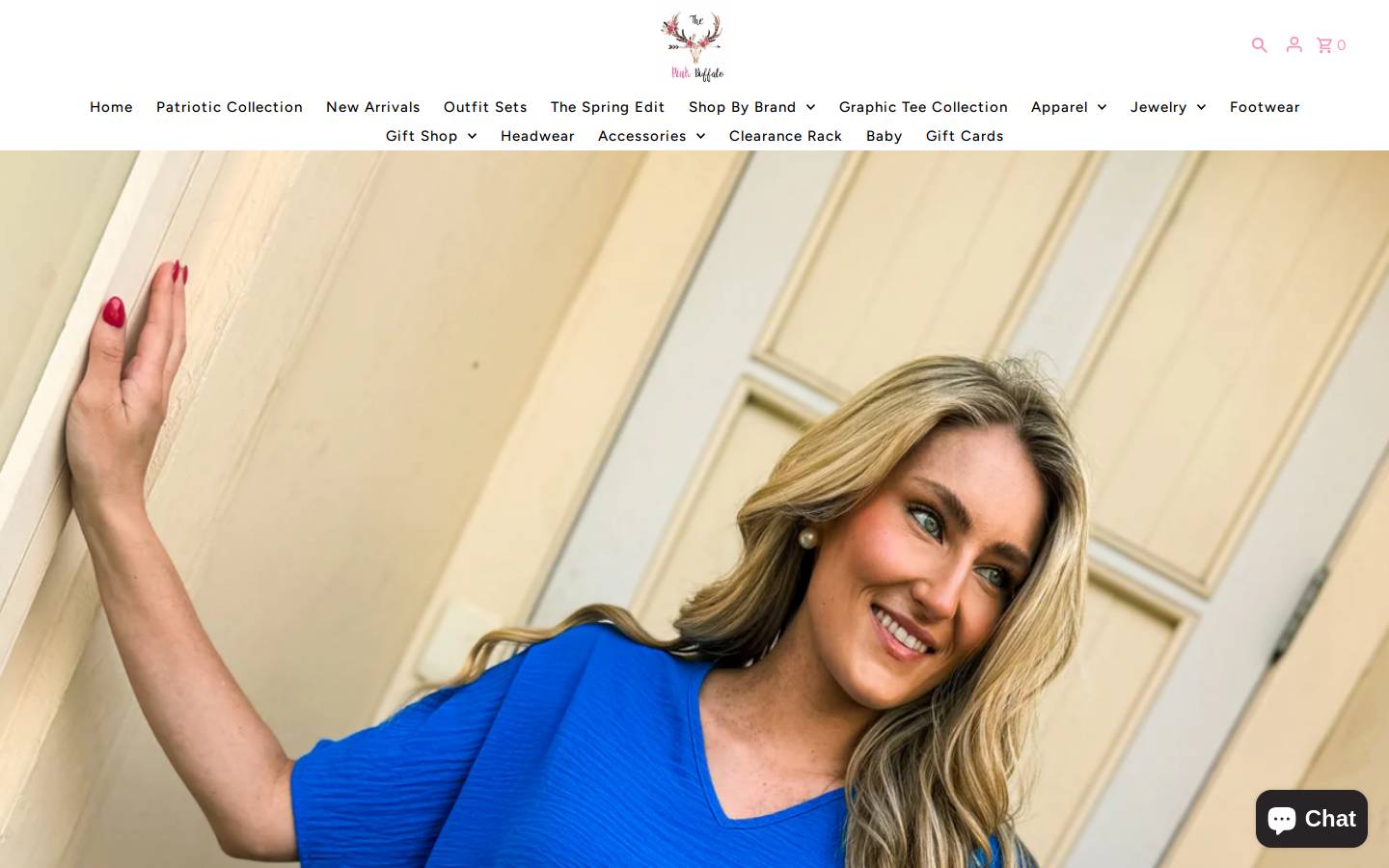 pinkbuffaloboutique.com homepage screenshot